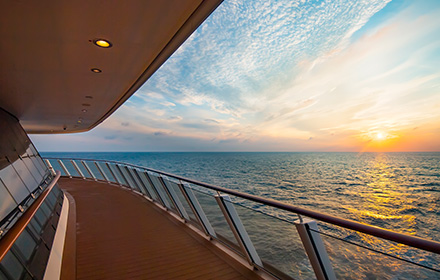 View of the Sea Aboard a Cruise Ship To Represent Where the Attack Took Place