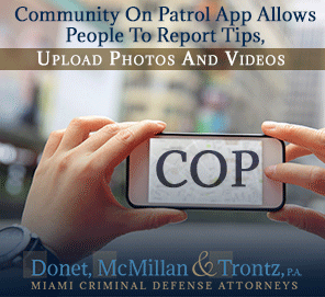Picture of Cop App User Reporting a Tip To Insure Justice for Florida Criminal Law