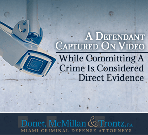 A Defendant Captured On Video While Committing a Crime is Considered Direct Evidence By The Florida Criminal Law System Picture of a Video Camara Recording for Florida Criminal Law Enforcement