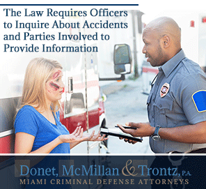 Picture of Police Inquiring About a DUI Car Accident In Miami