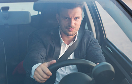 Picture of a Man Driving With Road Rage in Miami