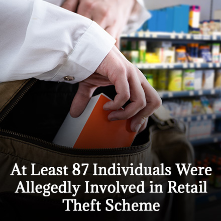 Person Shoplifting as Authorities Arrest Individuals Involved in a Retail Theft Scheme