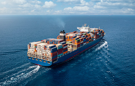 Commercial Vessel Sailing Through International Waters