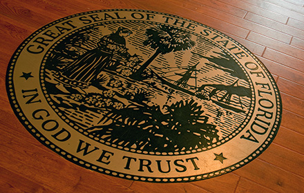 Florida Courtroom Seal To Represent the State's Court System