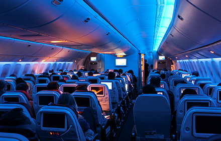 Passengers and Staff Inside an Airplane To Simbolize the Laws that Apply on a Plane