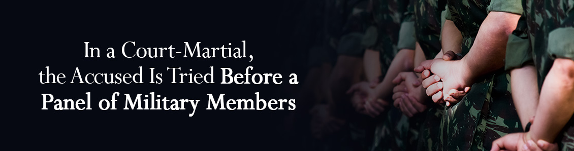 Panel of Military Members With their Hands Behind their Backs
