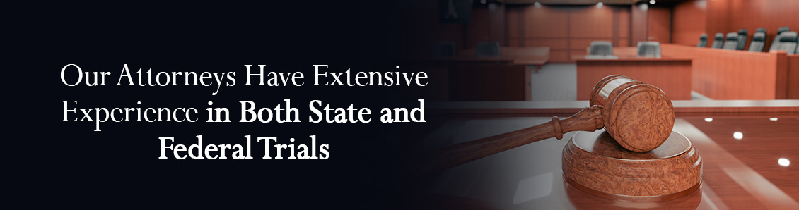 Judge Gavel in Empty Courtroom To Represent the Trial Experience of Our Legal Team