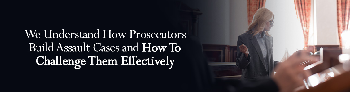 Prosecutor Partially Facing a Judge in a Courtroom During an Assault Case