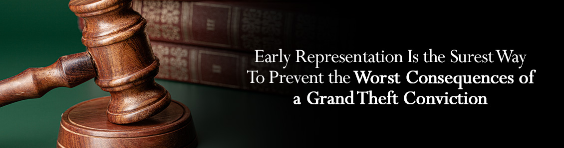 Judge Gavel and Law Books Representing the Severity of a Grand Theft Conviction